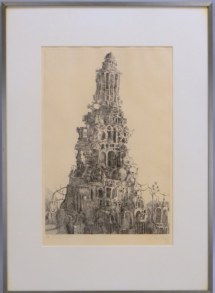 Stockhus, Norbert, 'Der Turm', Radierung, Aufl. '3/30', bleisign./dat. (19)'73'