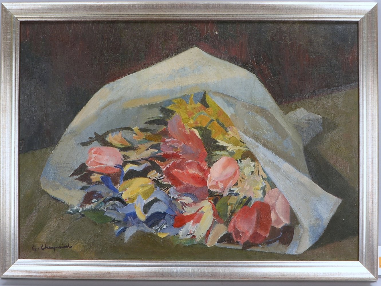 Cheyssial, G.R., 'Blumenbouquet', Öl/Lw, unten links sign.; Rahmenmaße 53 x 72 cm