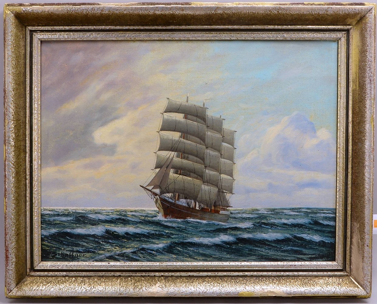 Schaffner, Franz, 'Dreimaster auf hoher See', Öl/Lw, unten li. sign.; Rahmenmaße 79 x 99 cm