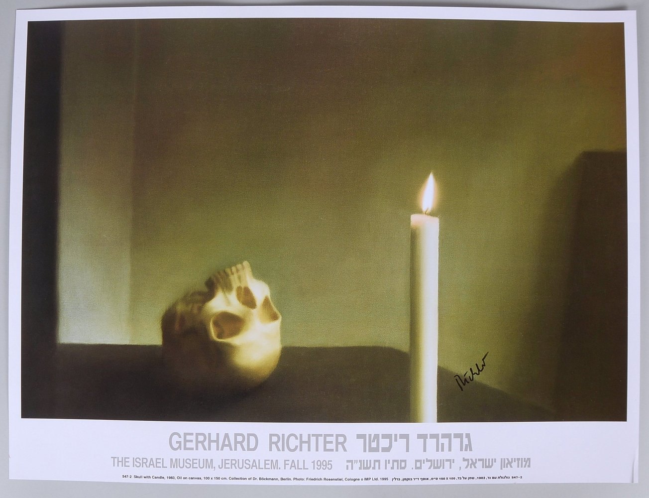 Richter, Gerhard, 'Schädel mit Kerze', Farboffset, handsign.; Blattmaße 48,5 x 64,5 cm