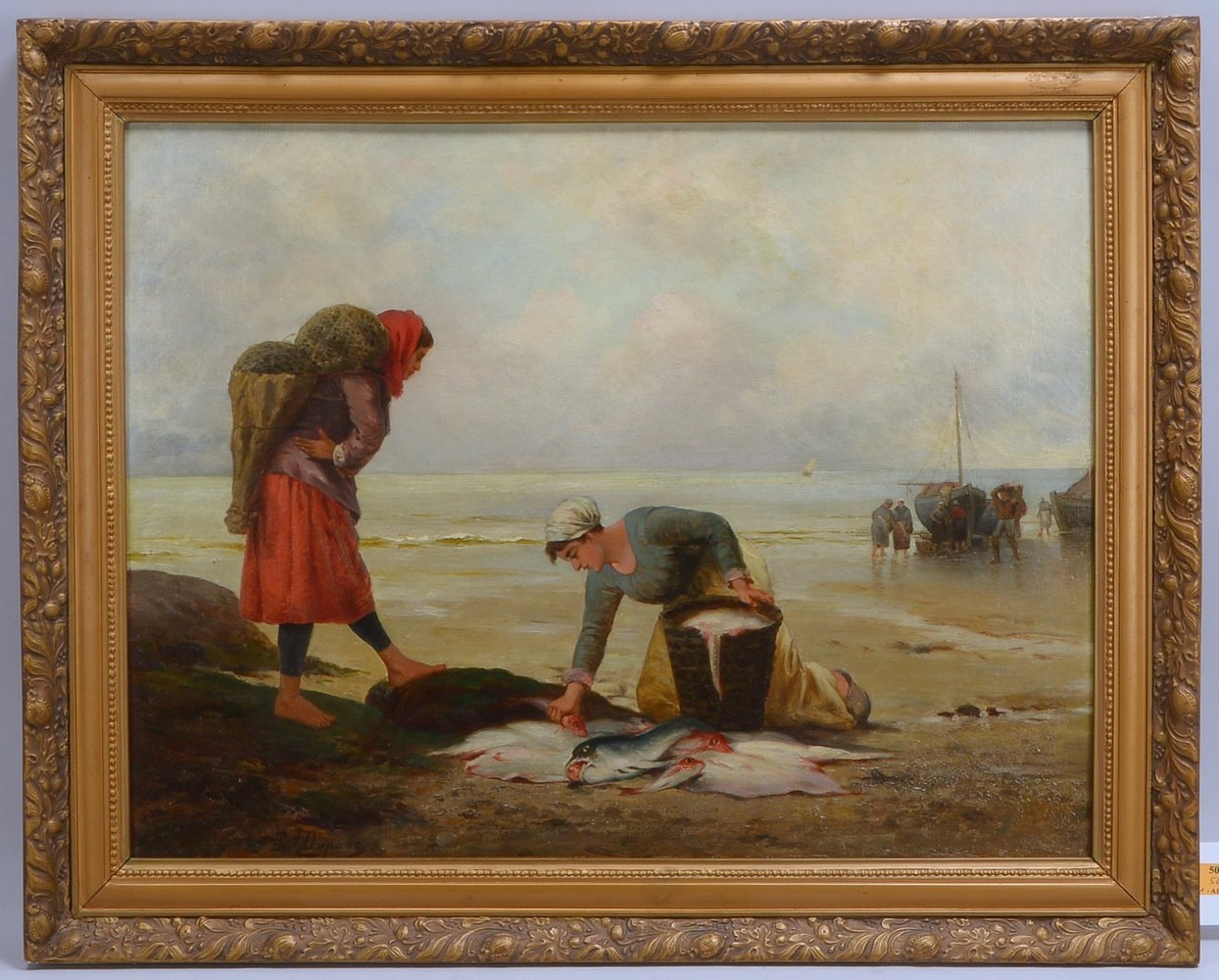 Duparc, Édouard, 'Fischersfrauen', Öl/Lw, unten li. sign.; Rahmenmaße 61,5 x 76,5 cm