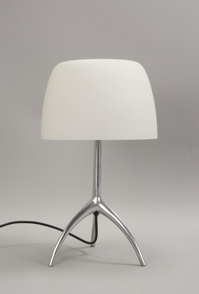 Foscarini (Murano), Tischleuchte, 'Lumière Tavolo', Milchglas/Aluminium, Entw. R. Dordoni