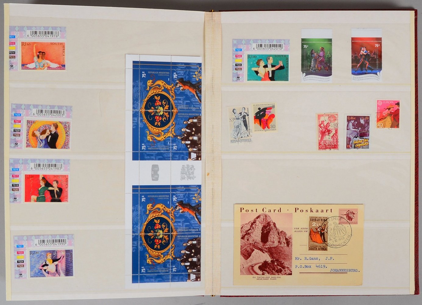 Postkarten, 'Gesellschaftstanz' (Briefmarken, Sonderstempel und Div./'Tanzschule')