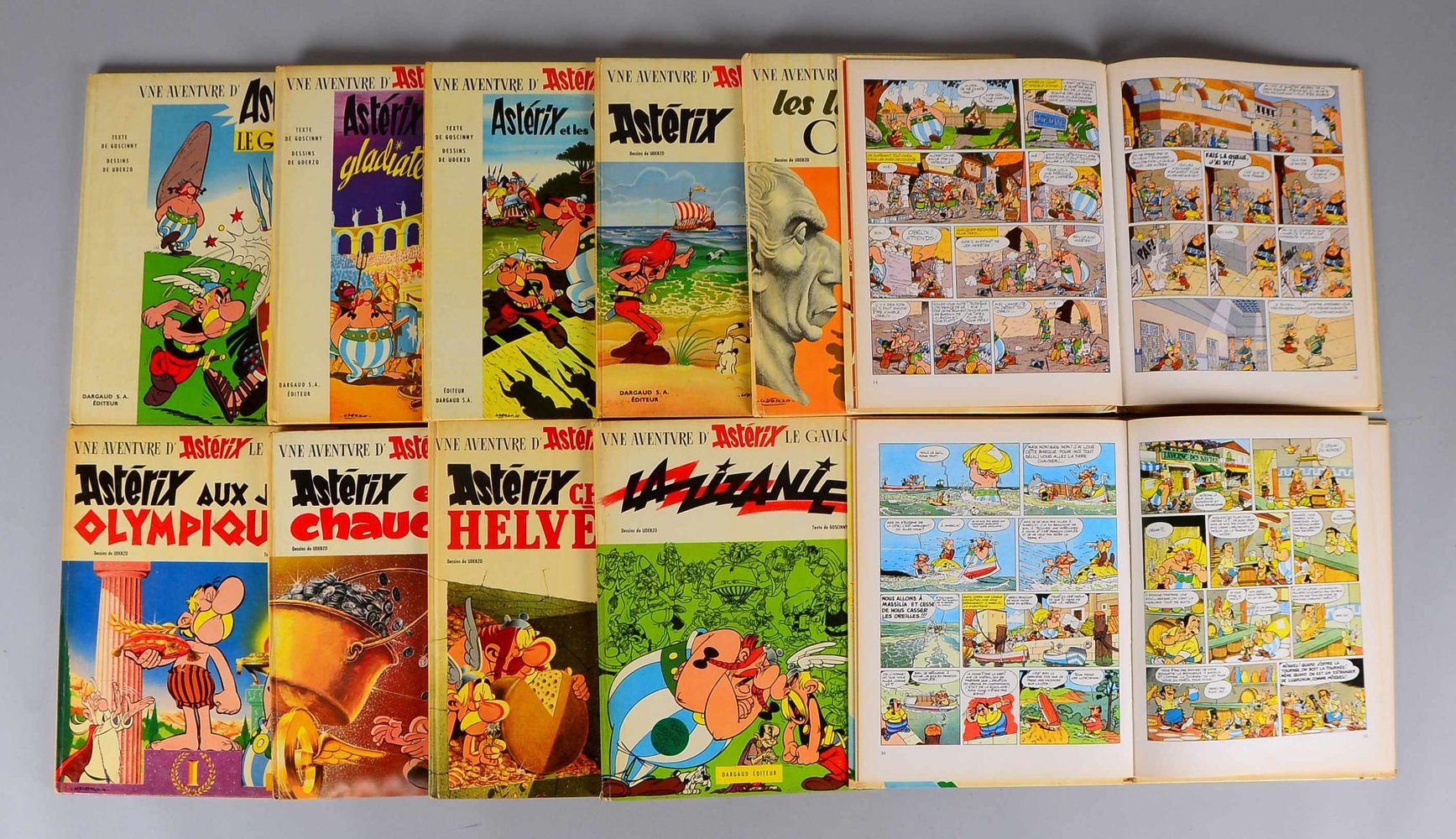 Kl. Comicband-Slg., Goscinny/Uderzo, 'Asterix', 11 Hardcover-Bände in frz. Spache