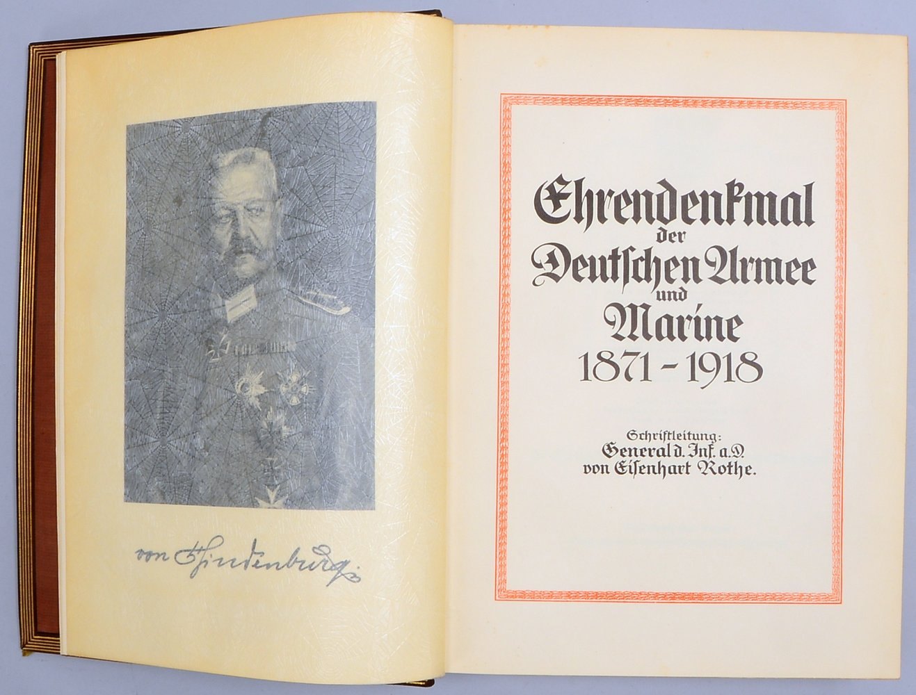 v. Eisenhart-Rothe, E.: 'Ehrendenkmal der Dt. Armee und Marine, 1871-1918' (Ehrenausg.)