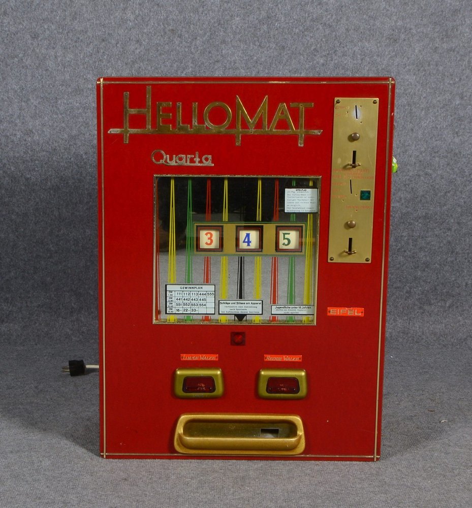 Vintage-Spielautomat, 'Hellomat Quarta', 10 Pf.-Einwurf, Schlüssel anbei - Fkt. ungepr.