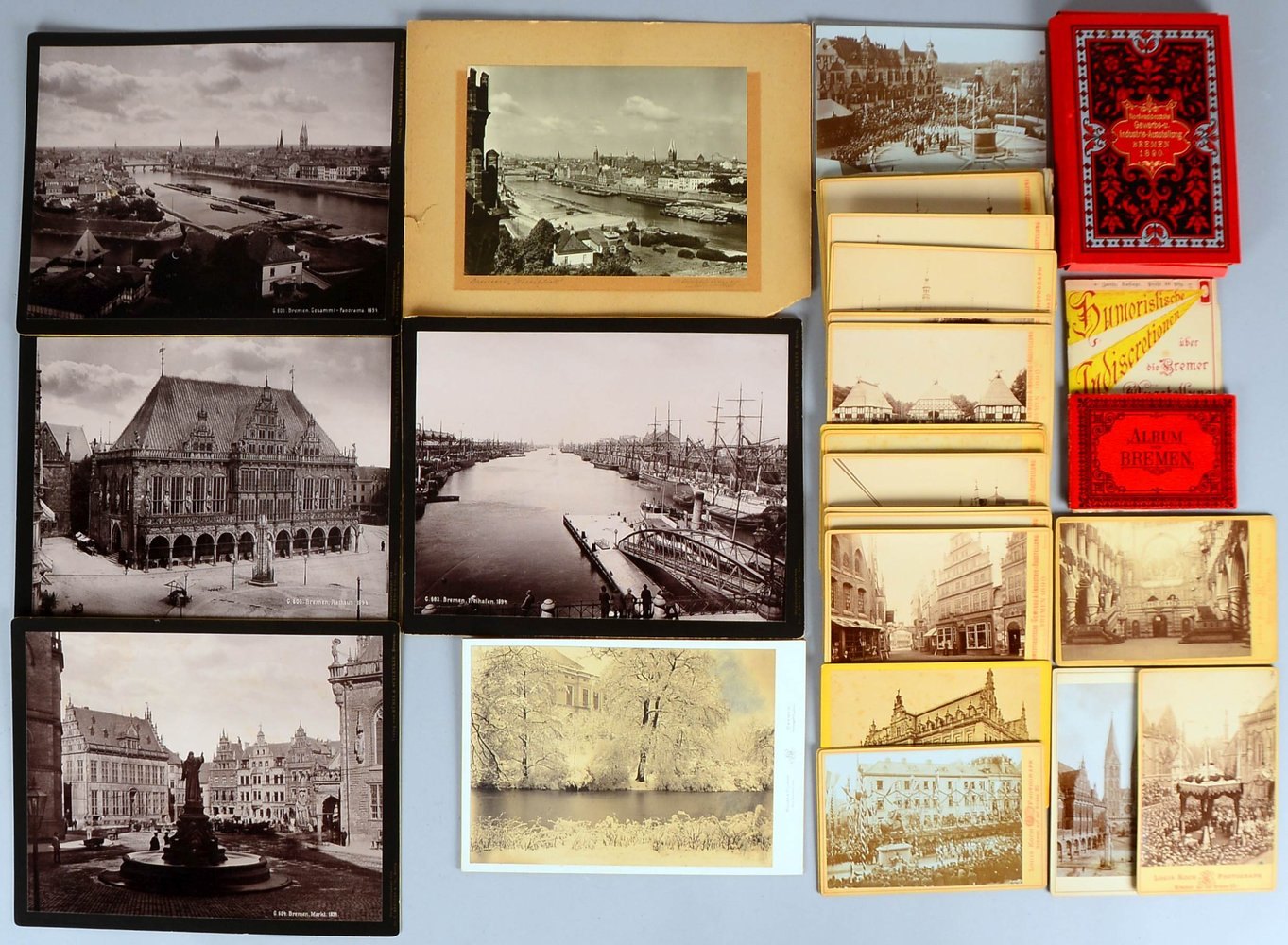 Fotografien 'Bremen' (1890/1900): Louis Koch u.a., und Mappe 'Gewerbe-/Industrie-Ausst.'