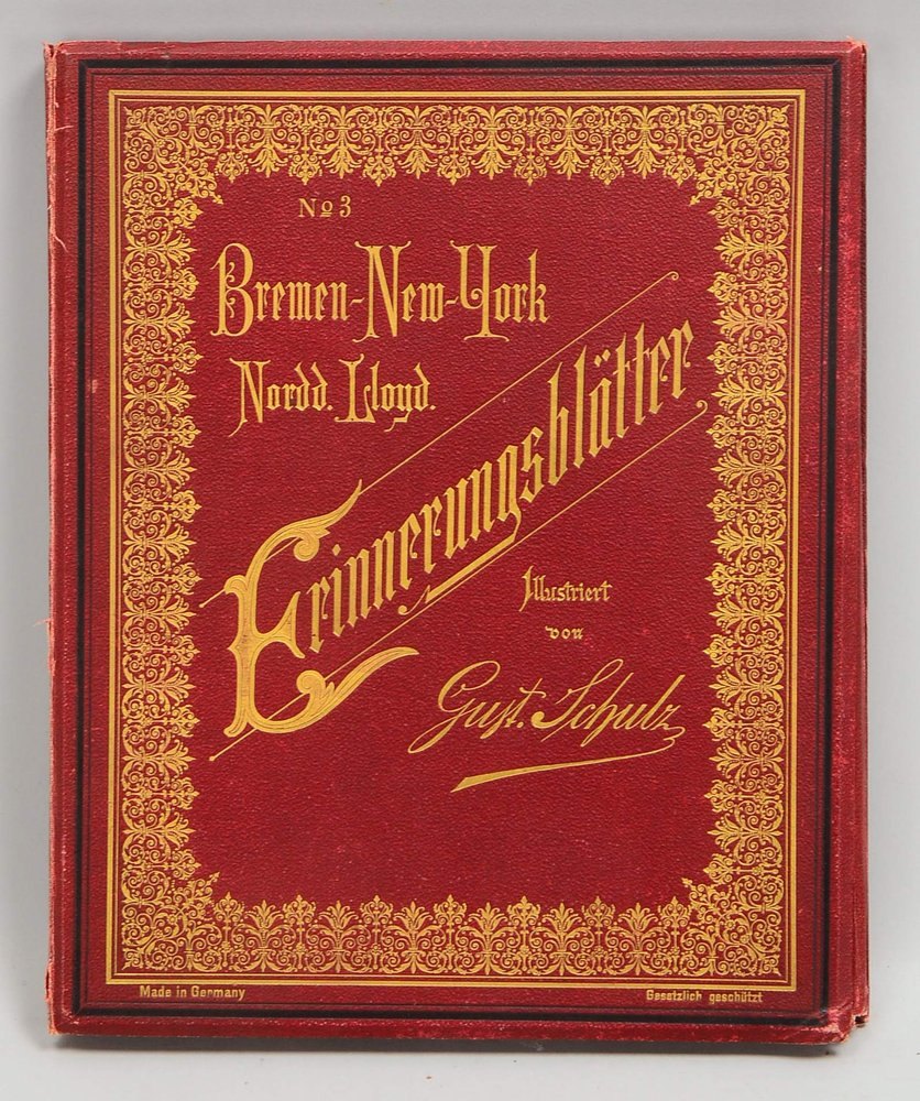 NDL-Mappe, 'Erinnerungsblätter - Bremen-NY, NDL. No. 3', 17x Bildtafeln
