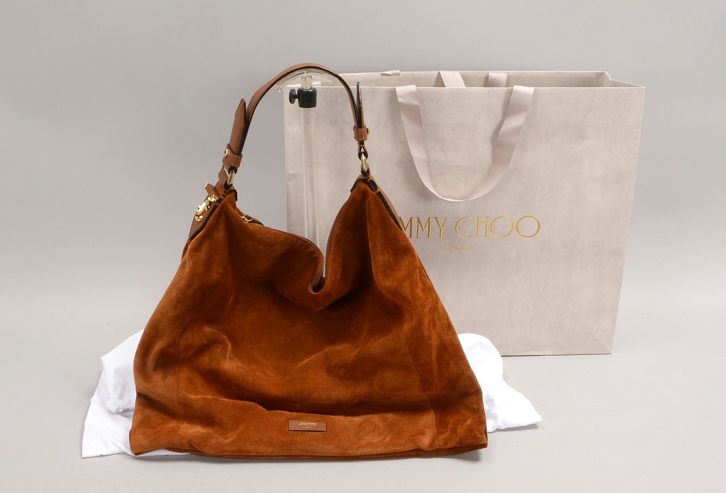 Designer-Handtasche, Jimmy Choo 'Hobo Bag', cognacf. Wildleder - neuwert.