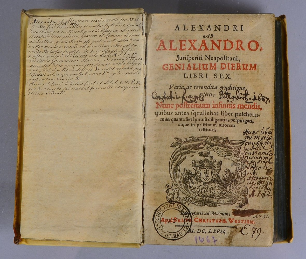 Alex. ab Alexandro, 'Jurisperiti Neapolitani...', F.a.M.: Balth.-Christoph Wust (1667), vollst.