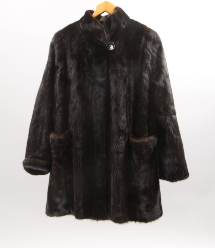 Damen-Pelzjacke, schwarzer Nerz, Saga Mink; Größe 40/42