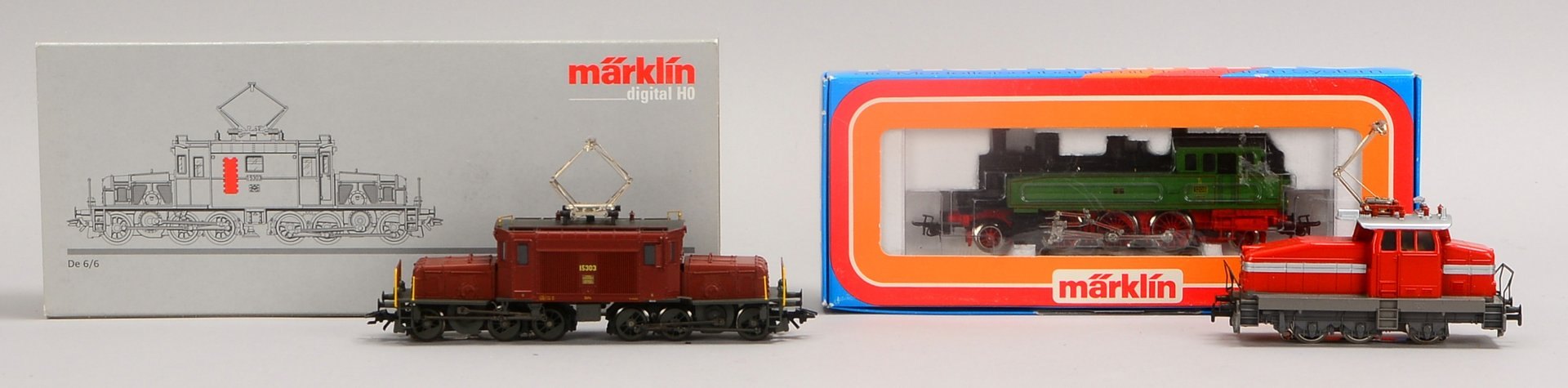 Märklin 'H0': SBB-Lok Nr. '37521', Tenderlok Nr. '3312', E-Lok Nr. 3044', OVP - neuw.