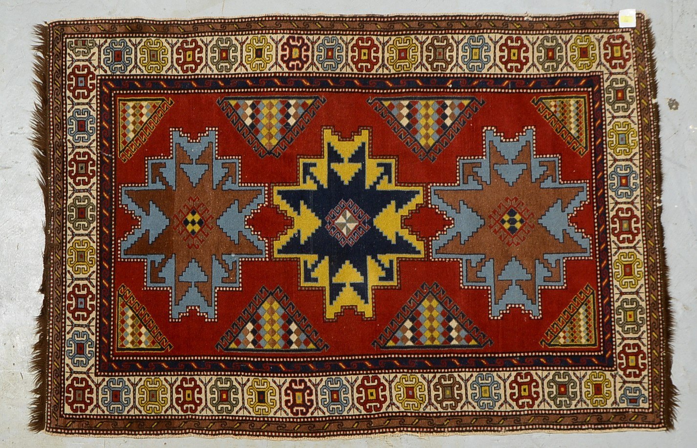 Kazak (Kaukasus), älter, mittelfeine bis feine Kn.; Maße 185 x 127 cm (Gebrauchssp.)
