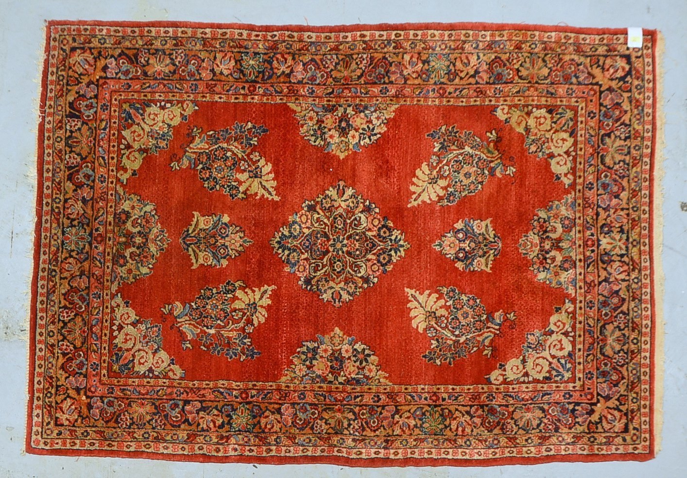 Sarough, mittelfeine Kn., hochflorig - insges. guter Zust.; Maße 225 x 160 cm