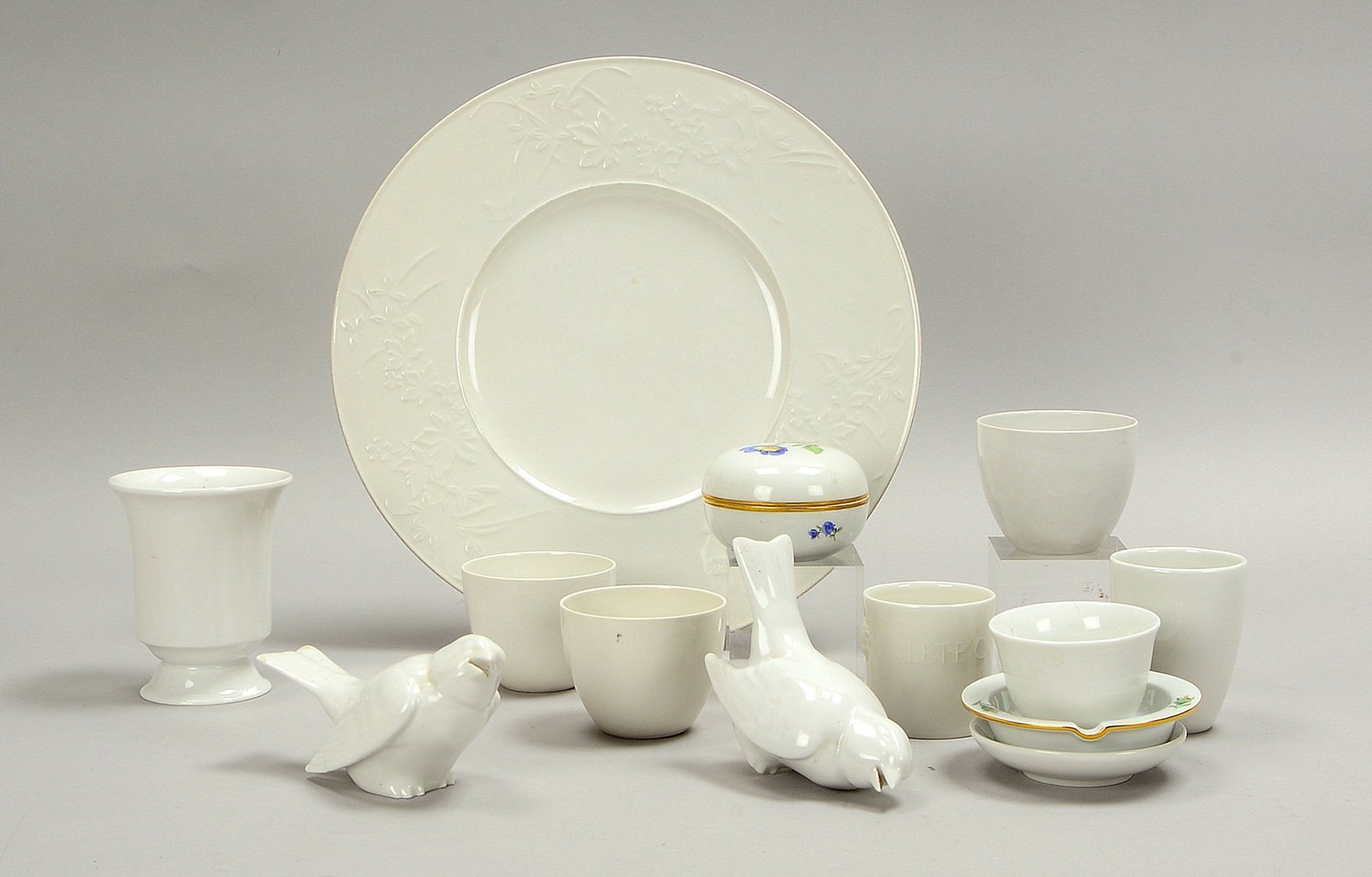 Tischporz.-Konvolut, versch. Manufakturen: 7x KPM, 3x Meissen, 3x Rosenthal