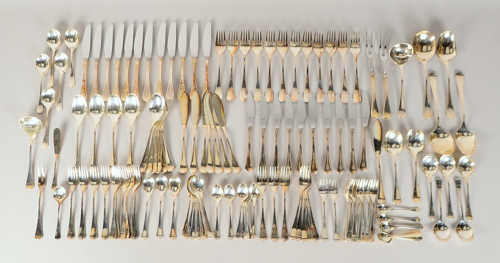 Robbe & Berking, umfangr. Tafel-/Kaffeebesteck, 925 Sterlings.; Gew./ohne Messer: 3.914 g