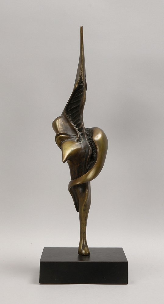 Baron, Harry, Bronze, 'Abstr. Vogelfigur', Aufl. '2/9E', sign., unter Sockel bez.; Höhe 60 cm