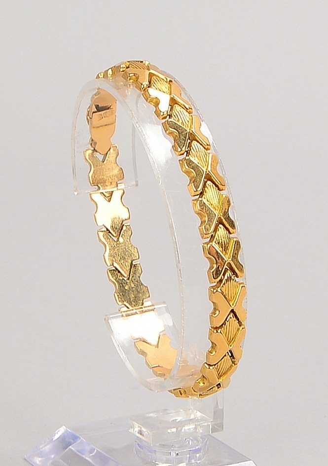 Armband, 750 GG (gest.), Gliederarmband, mit Steckschließe; Gew. 12 g