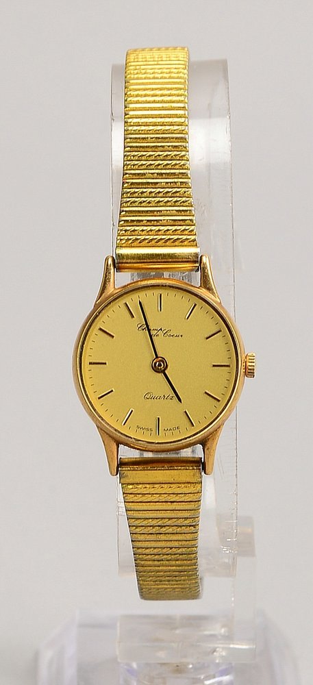 DAU Champ de Coeur, Quarz, 333 GG-Gehäuse an Stahlarmb. - ungepr.; Ø 20 mm