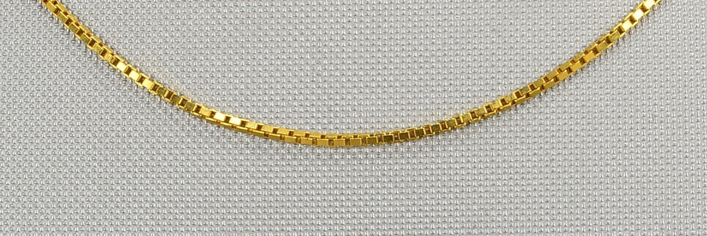 Veneziakette, 750 GG (gest.), Federringschließe; Länge 49 cm, Gew. 5,40 g