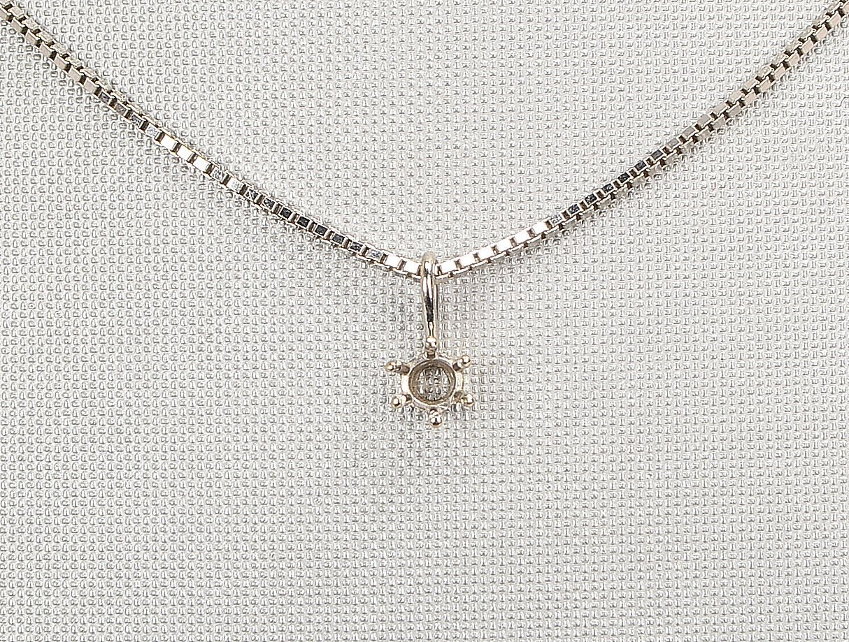 Veneziakette mit Anh., 585 WG (gest.), Anh. ohne Stein; Länge Kette 42 cm, Gew. 4,60 g
