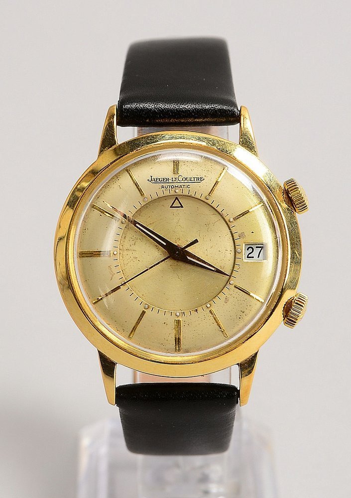 HAU Jaeger LeCoultre 'Memodate', Autom., Stahlgeh./Lederarmb. - läuft an; Ø 36 mm