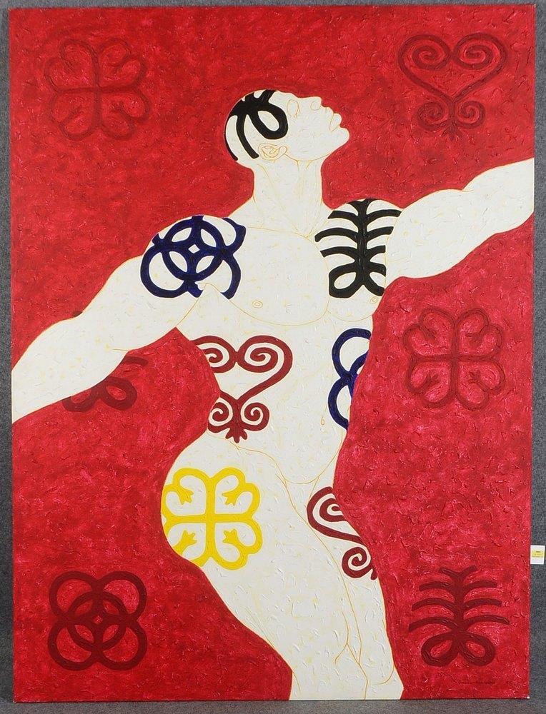 Owusu-Ankomah, Kwesi, 'Trance' - OT, Acryl/Nessel, 2-fach sign. und dat. '1995'