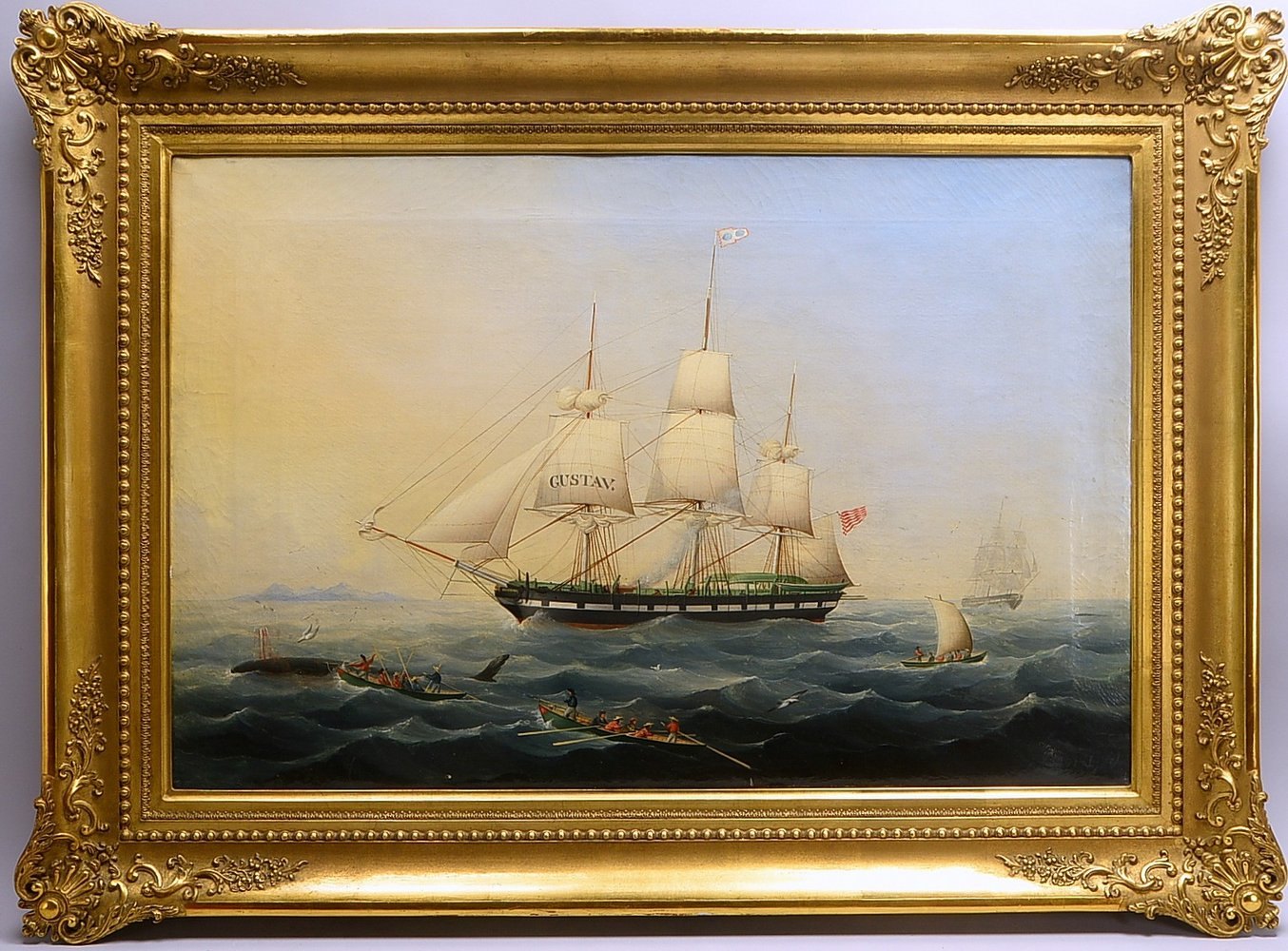 Fedeler, C.J.H., 'Südsee-Walfänger 'Gustav' der Reed. Kulenkampff', Öl/Lw, sign./dat.