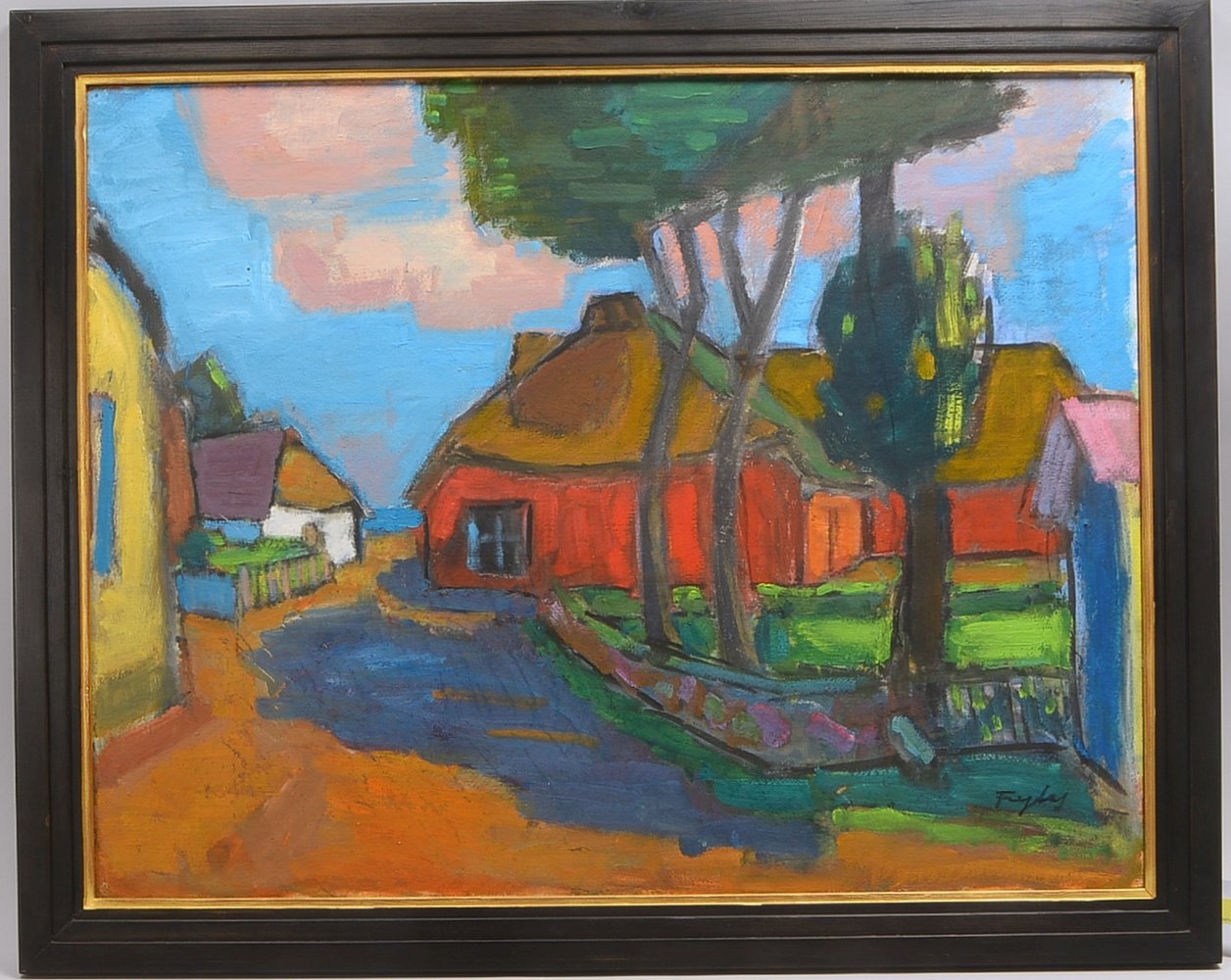 Freytag, Otto, 'Dorfstraße auf Amrum', Öl/Hf, unten re. sign.; Rahmenmaße 83 x 103 cm
