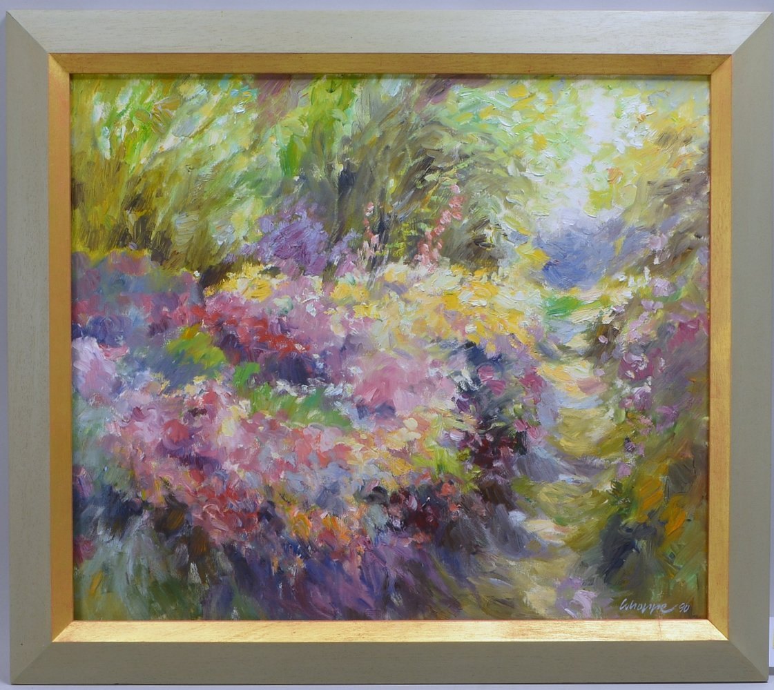 Schoppe, Klaus, 'Phloxblüte', Öl/Lw, auf Platte aufgez., sign./dat.; Rahmenmaße 72,5 x 82,5 cm