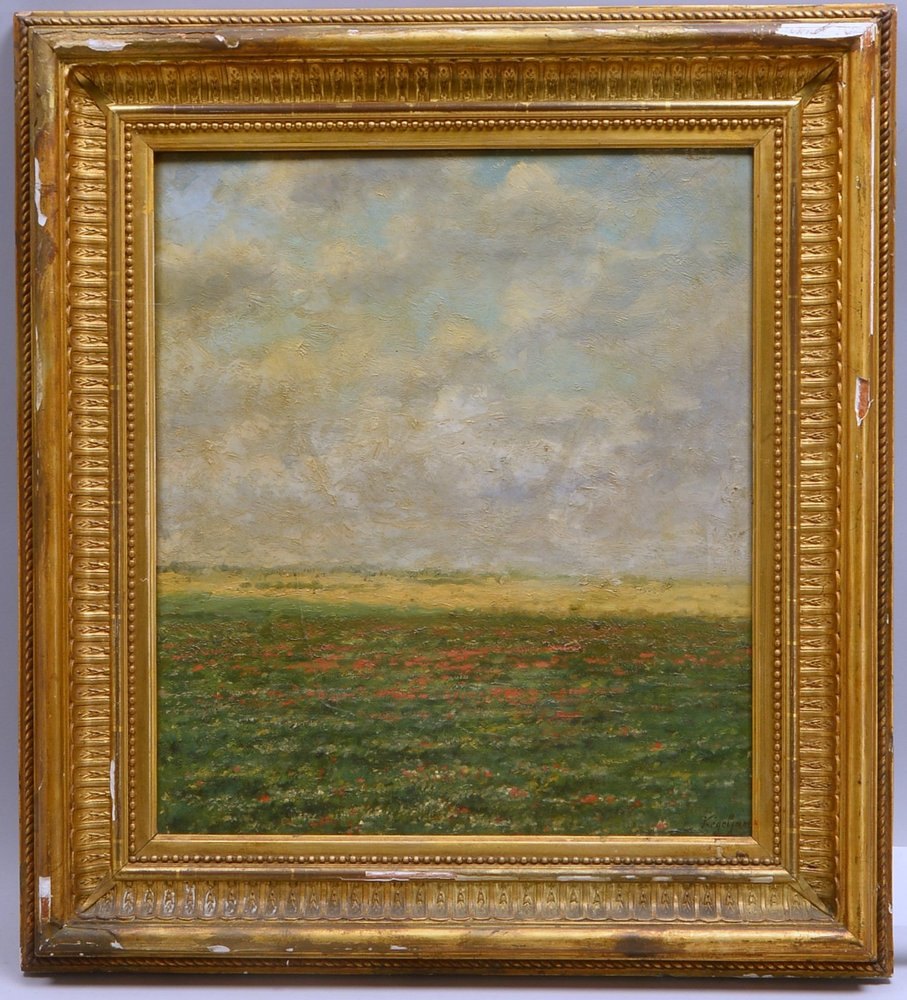 Kégeljan, Frans, 'Kartoffelfeld', Öl auf Holz, unten re. sign.; Rahmenmaße 67 x 61 cm