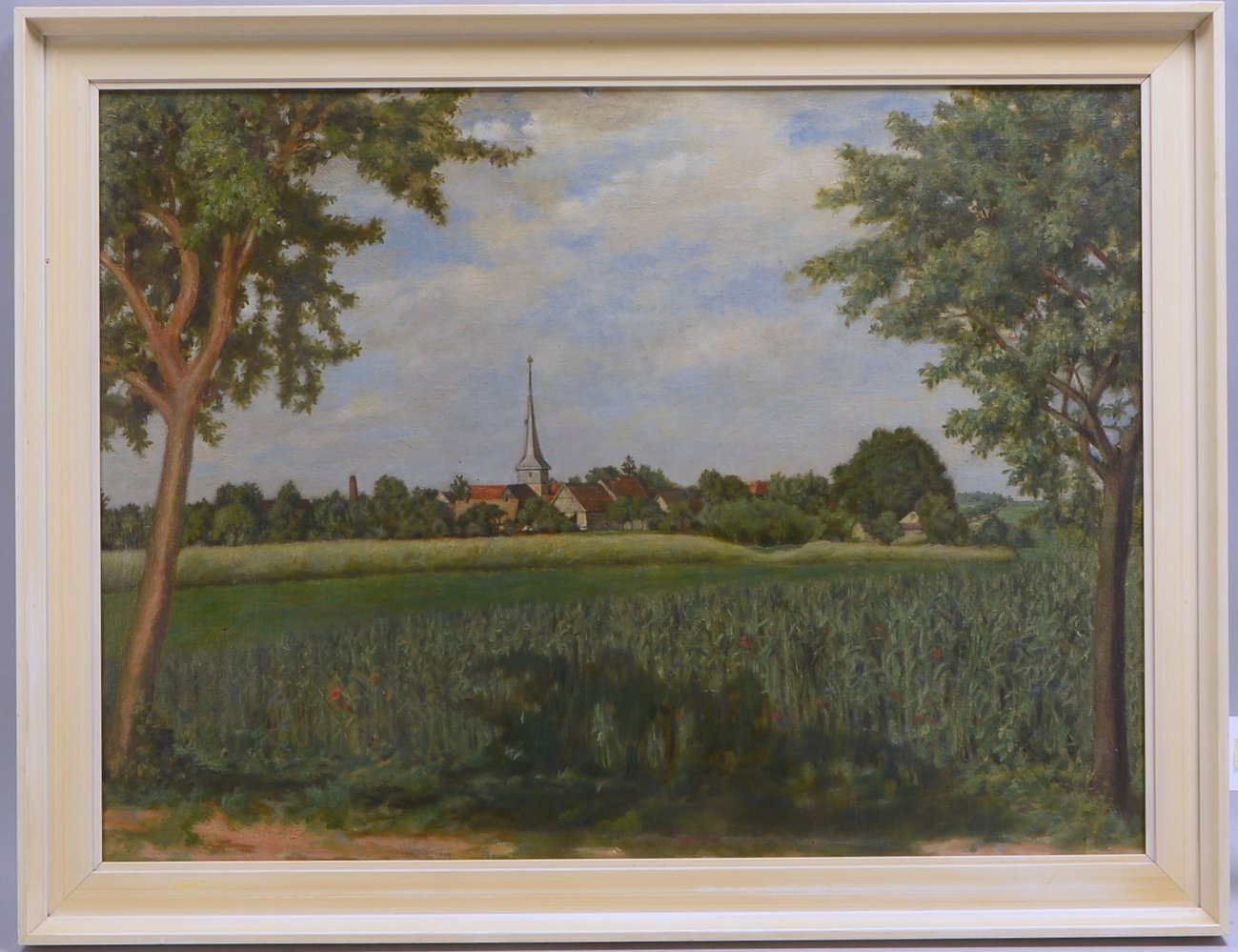 Bock, Bernhard zugeschr., 'Kirche in Gelmeroda', Öl/Lw, unsign.; Maße 68 x 88 cm