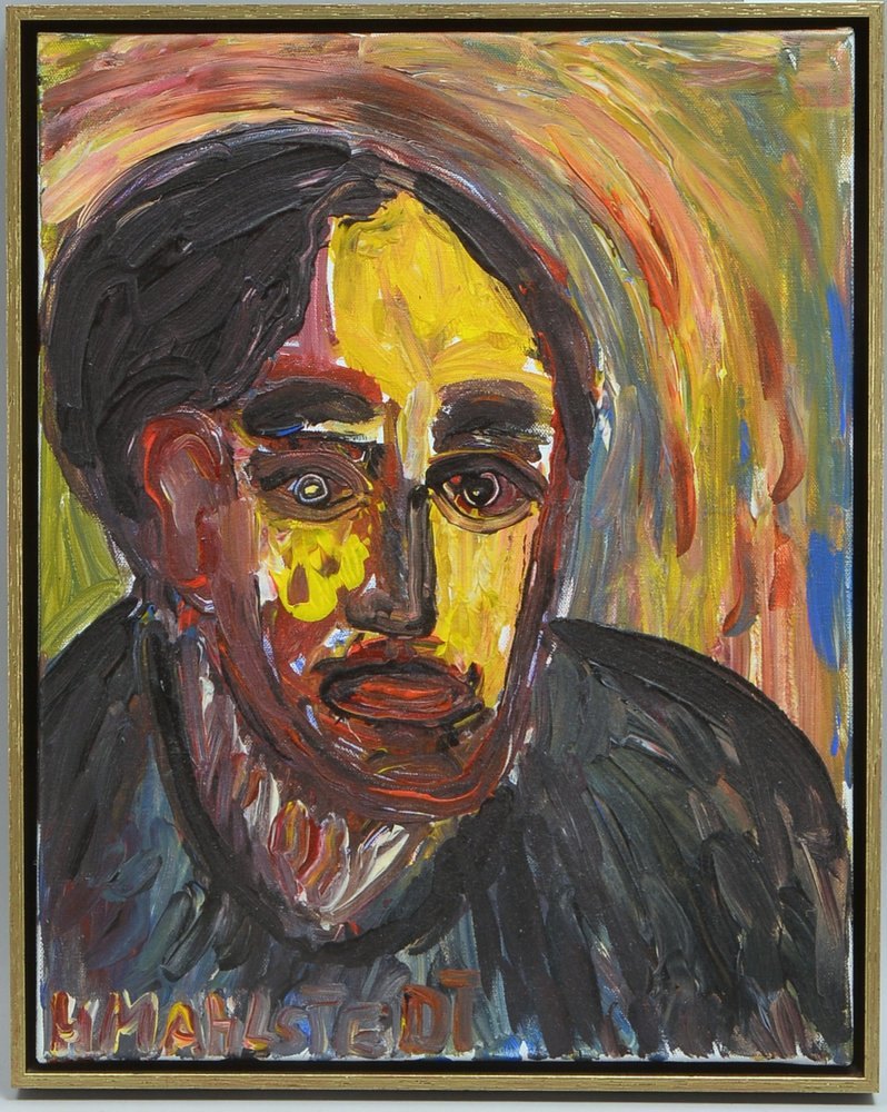Mahlstedt, Helmut (*1949 Brake), 'Herrenportrait', Acryl/Lw; Rahmenmaße 53 x 42,5 cm