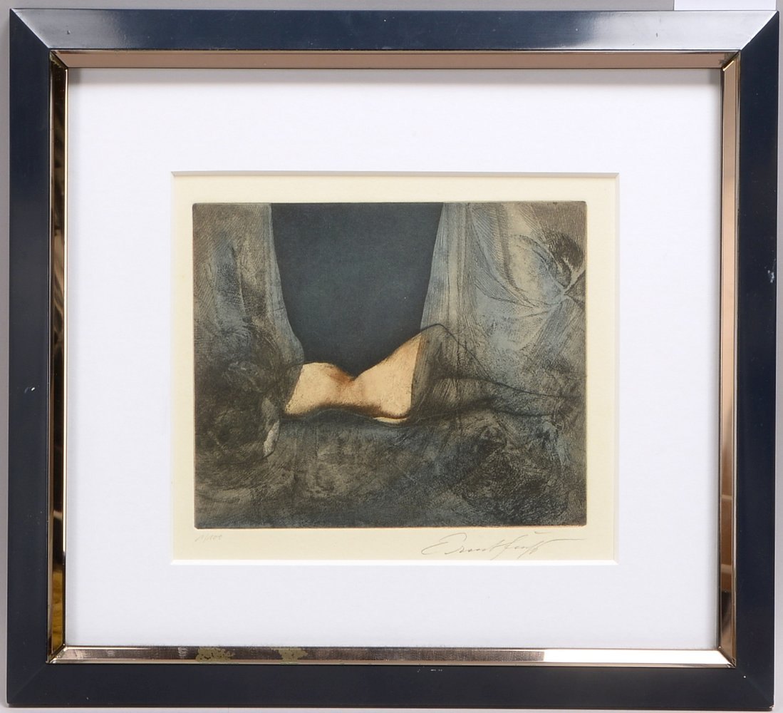 Fuchs, Ernst, 'Diwan I', Farbrad., Aufl. '1/100', sign., hinter Glas; Rahmenmaße 37,5 x 41,5 cm
