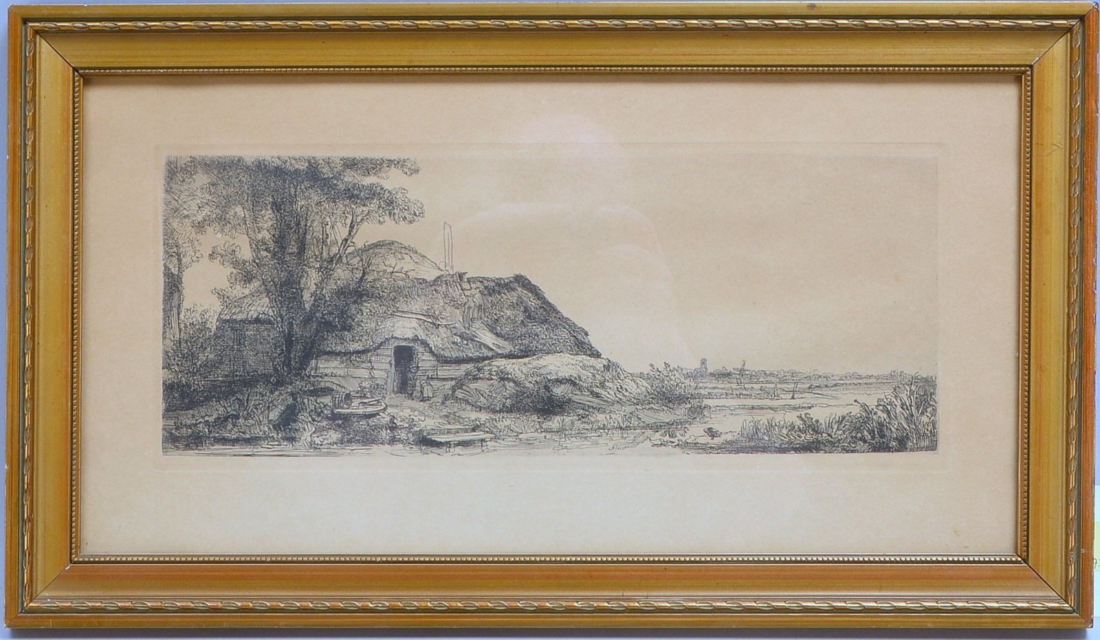 van Rijn, Rembrandt, 'Hütte beim großen Baum', Radierung (posth.), in der Platte sign.