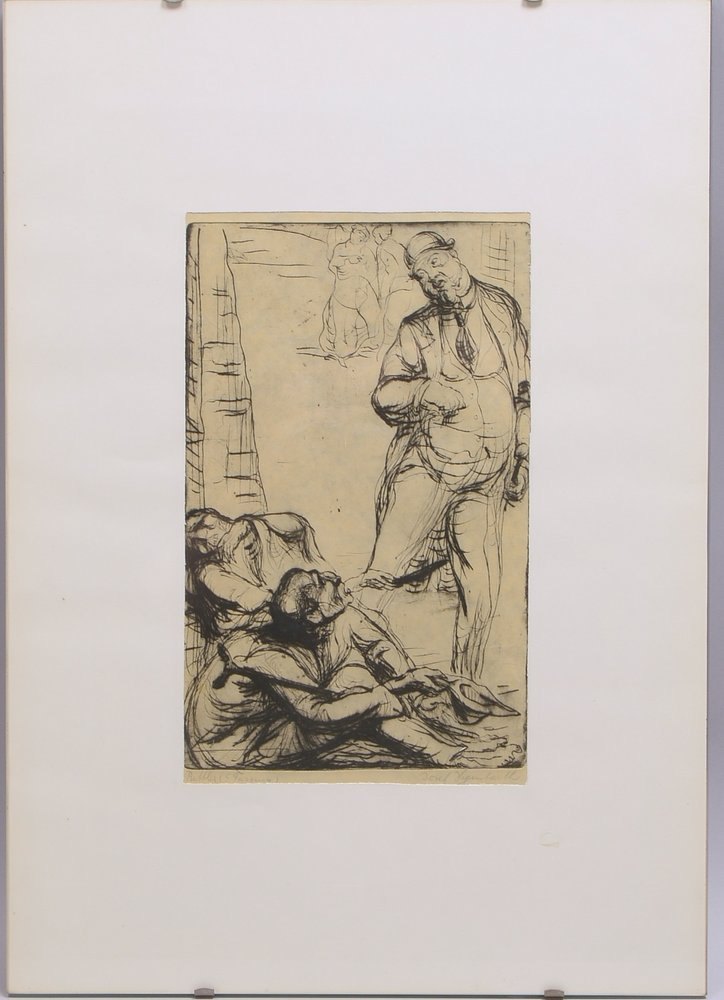 Hegenbarth, Josef, 'Bettler', Radierung; Blattmaße 60,5 x 41,5 cm