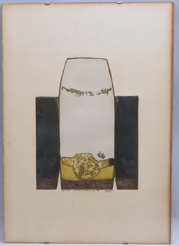 Hozo, Dzevad, 'Mit einem goldenen Gürtel', Farbrad., '3/25', sign./dat.; Maße 75,5 x 53,5 cm
