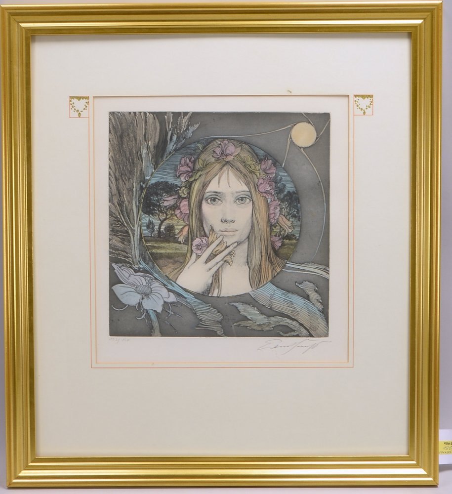 Fuchs, Ernst, 'Flora', Farbradierung, Aufl. '153/190', sign., unter PP hinter Glas