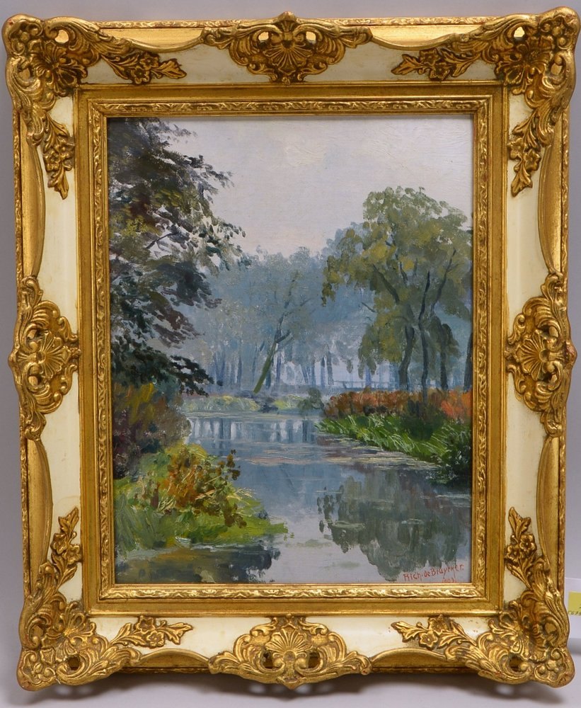 de Bruycker, Richard, 'Seenlandschaft', Öl/Platte, sign./dat. '1903'; Rahmenmaße 56 x 46 cm