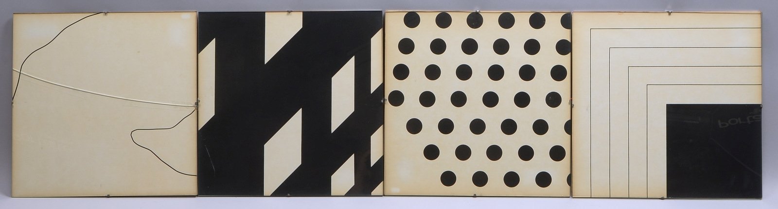 Sotrop, Hans Wilh., 4 Siebdrucke, 'Kompos. in Schwarz-Weiß', sign./dat., hinter Glas