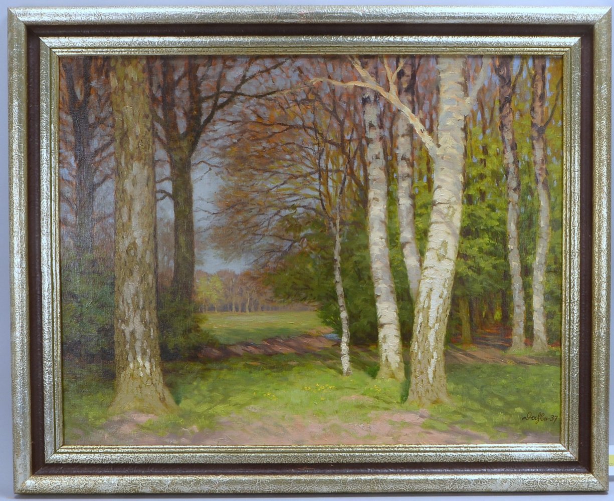 Dahle, Theodor, 'Waldlichtung', Öl/Lw, sign./dat. (19)'37'; Rahmenmaße 86 x 106 cm