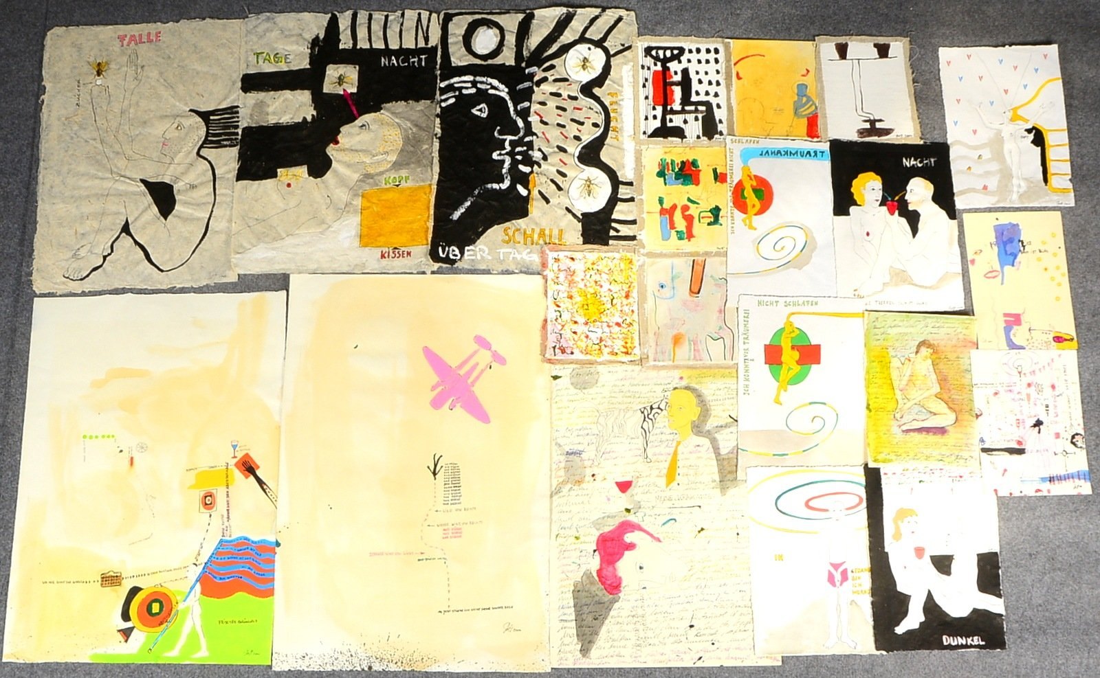 Dott, Sergej A., 6x Farbkompositionen, Acryl/Lw, teils sign., ungerahmt; Maße 28 x 24 cm