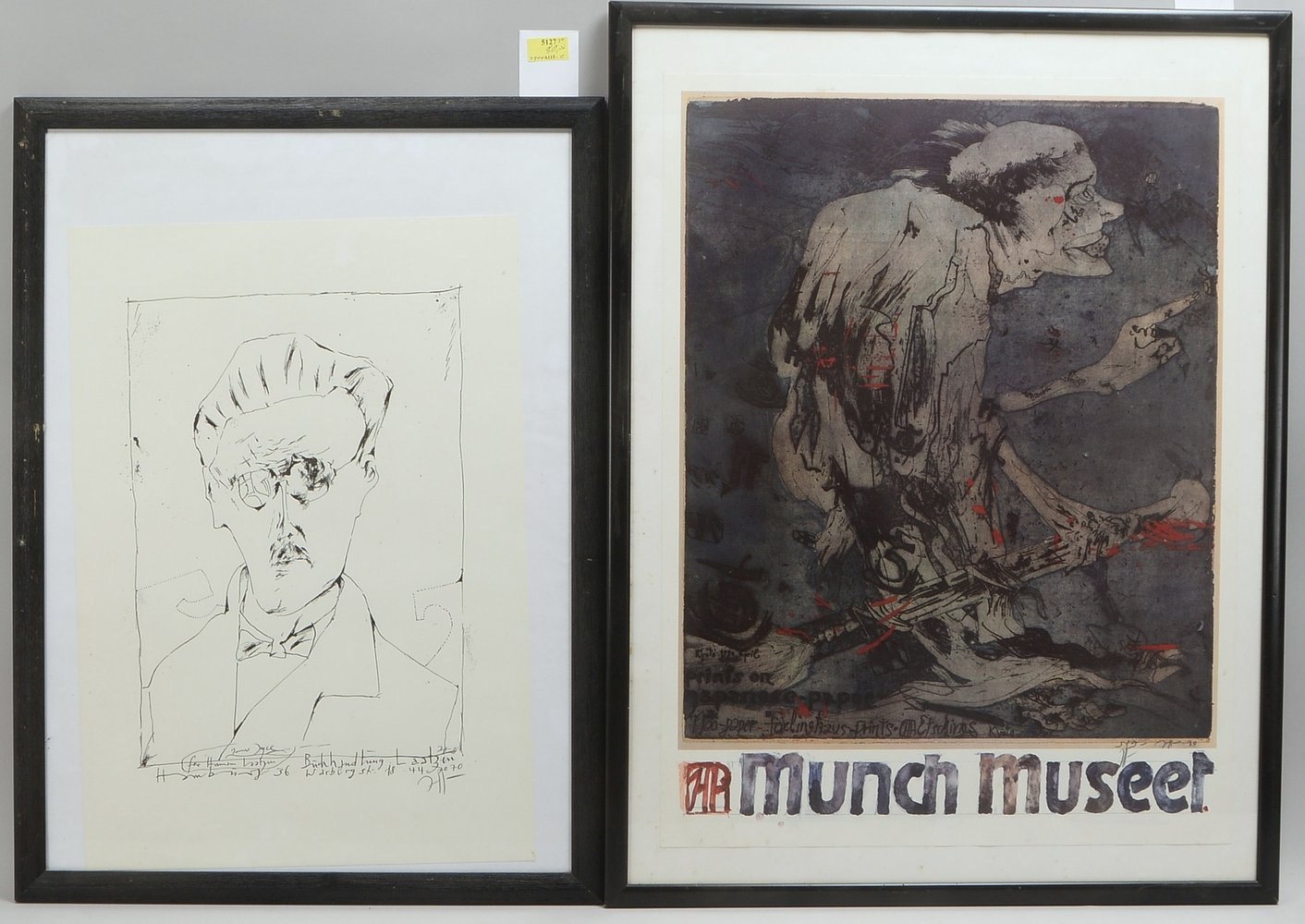 Janssen, Horst, 'Für Laatzen', Lithogr., sign./bez.; anbei Plakat 'Munch Museet', sign.