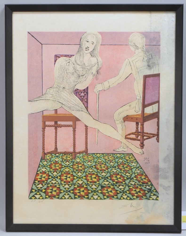 Dalí, S., 'Marianne and the Chevalier', Heliogravüre, 'E.A. 1/4 J', 2-fach sign., dat. '1967'