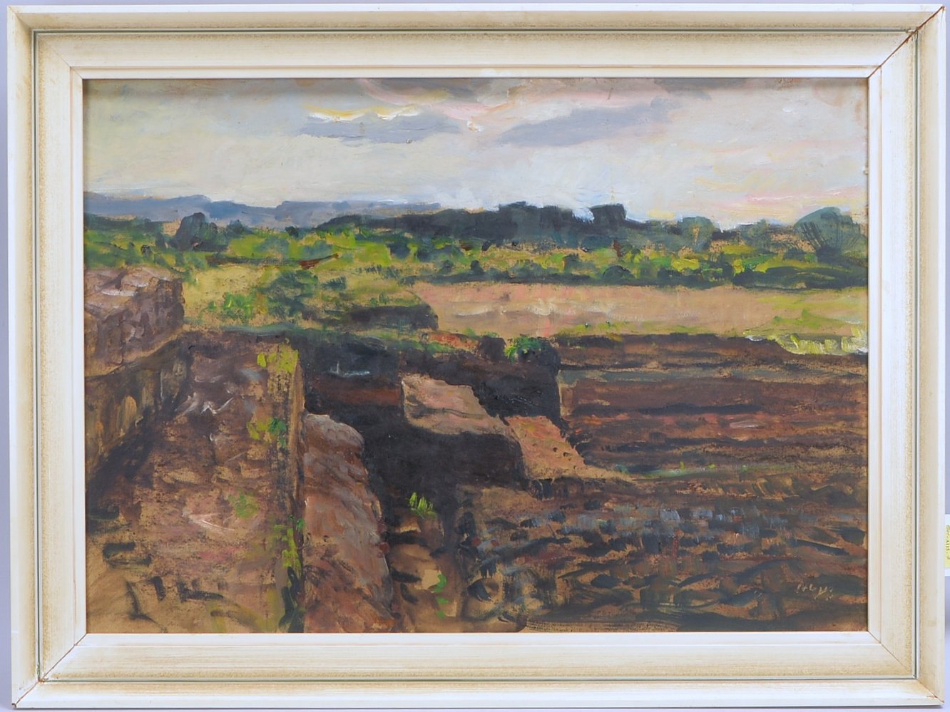 Huys, Bernhard, 'Torfabbau', Öl/Mk, sign., verso dat. '1970'; Rahmenmaße 60 x 81 cm