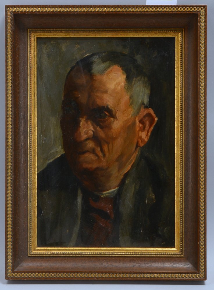 Gemälde, 'Herrenportrait', Öl auf Platte/ger., unsign.; Rahmenmaße 49 x 35,5 cm