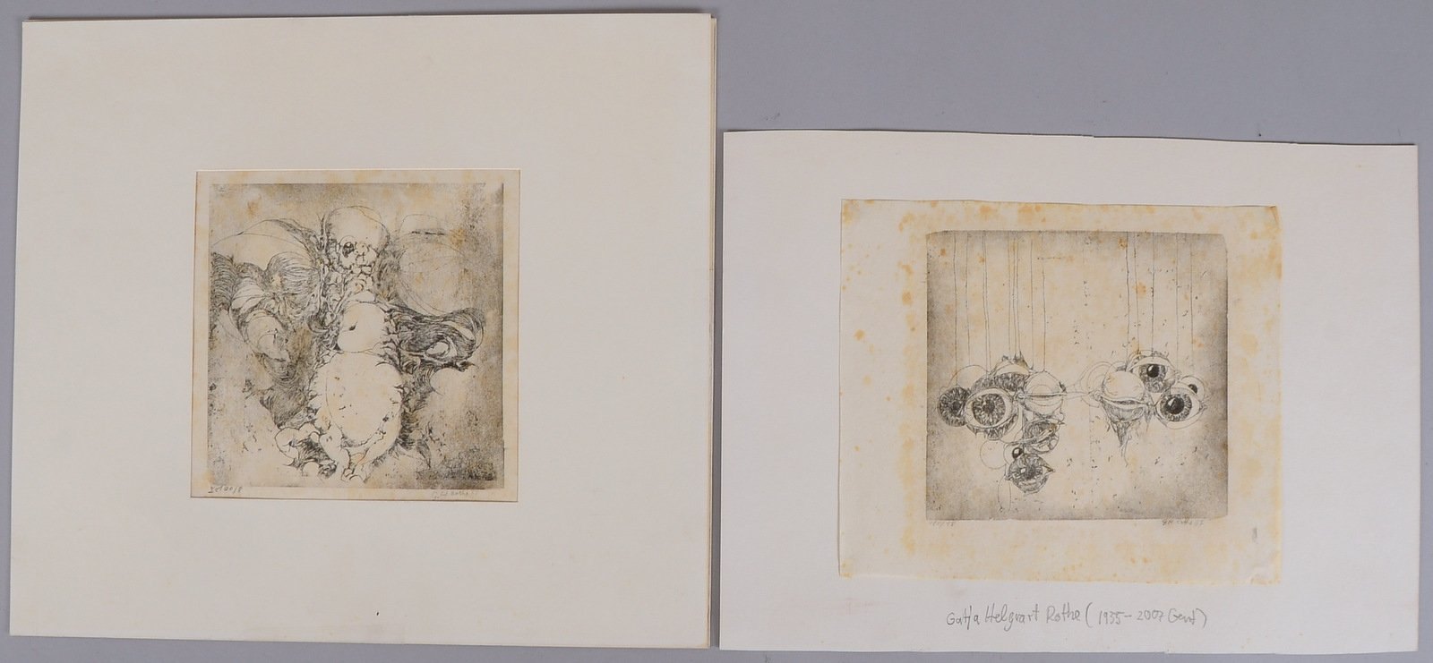 Rothe, G.H., 2 Radierungen, 'Abstrakt...', Aufl.-Nr. '8/100' und Nr. '18/100', handsign./dat.