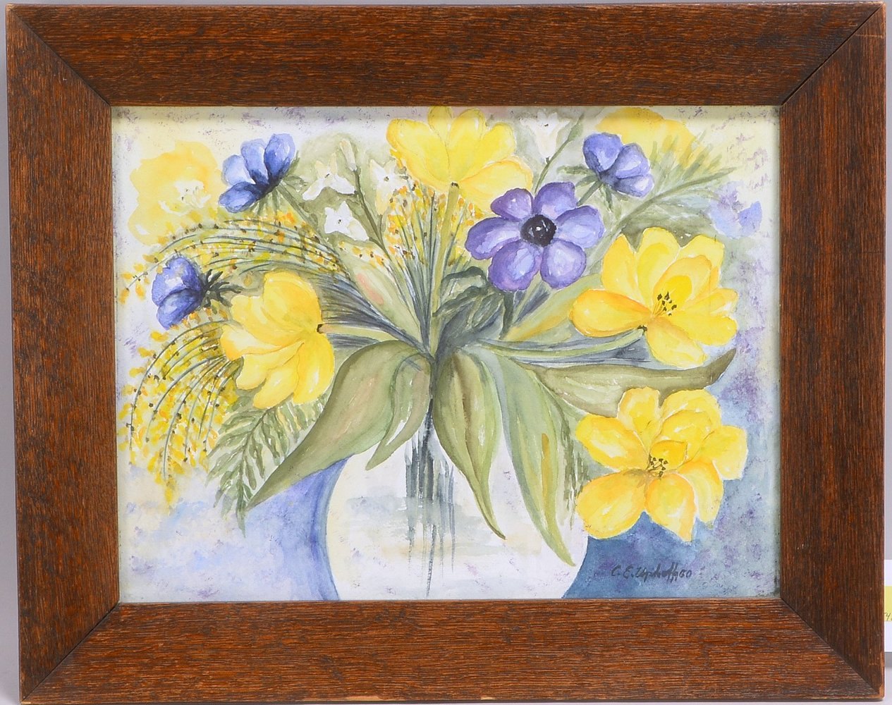 Uphoff, C.E., 'Frühlingsstrauß', Aquarell, sign./dat.; Rahmenmaße 40,5 x 50,5 cm
