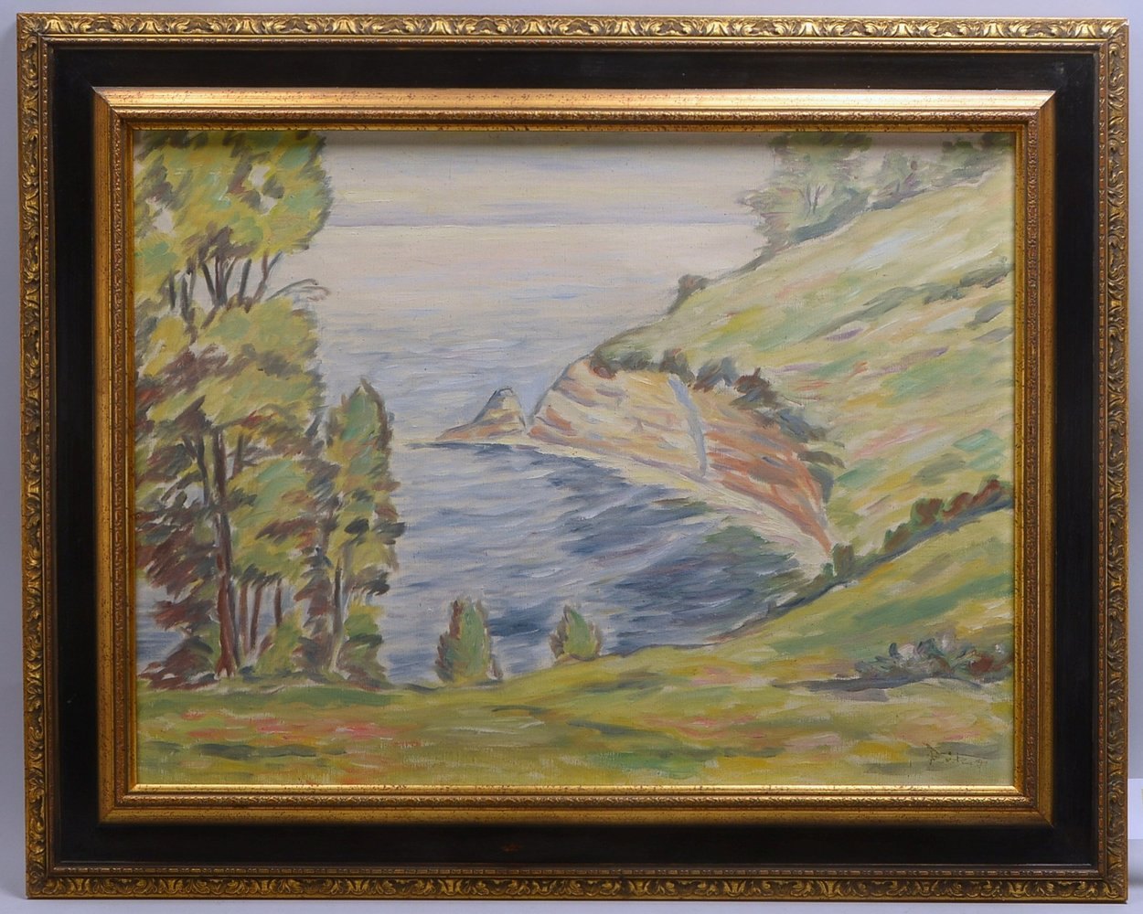 Gemälde, 'Küstenlandschaft', Öl/Lw, sign./dat. '1937'; Rahmenmaße 80 x 100 cm