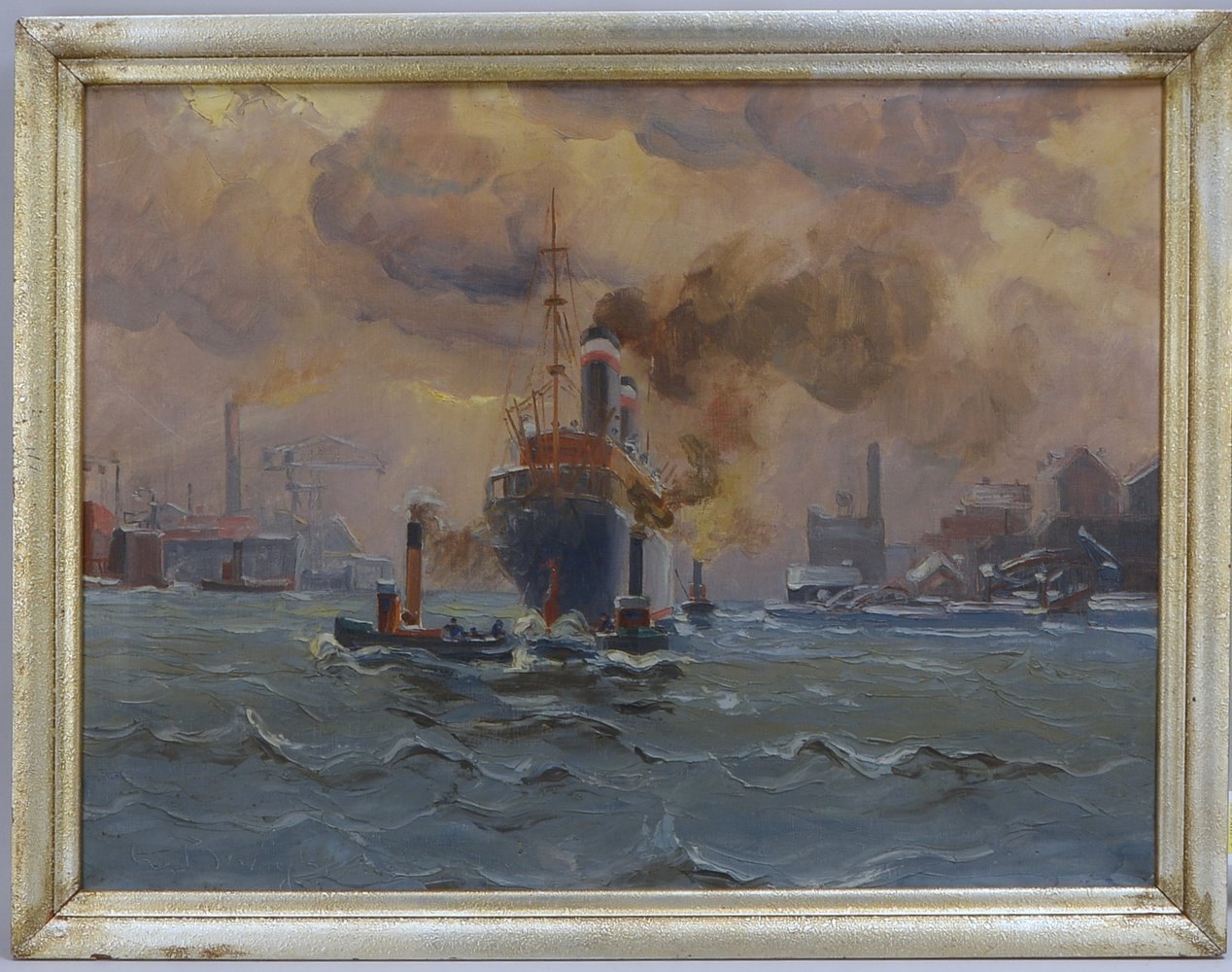 Brigl, Wilhelm Albert, 'Hamburger Hafen', Öl/Lw, sign.; Rahmenmaße 68 x 89 cm
